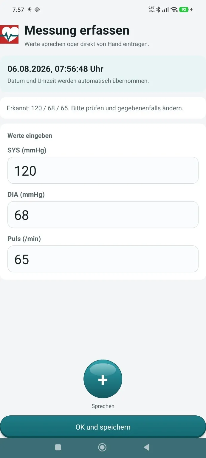 Entry form with speech input