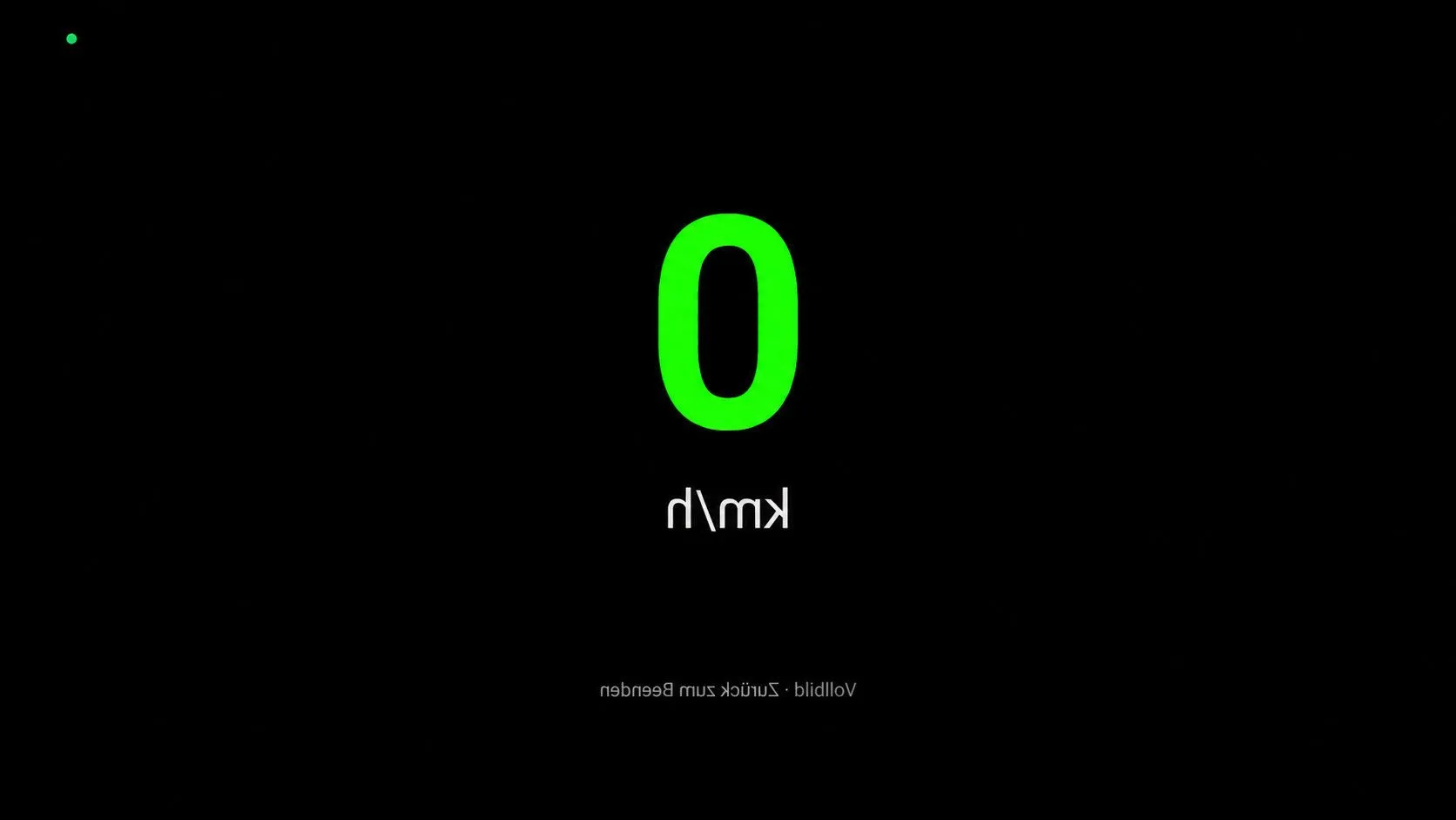 Mirrored speed display in head-up display mode