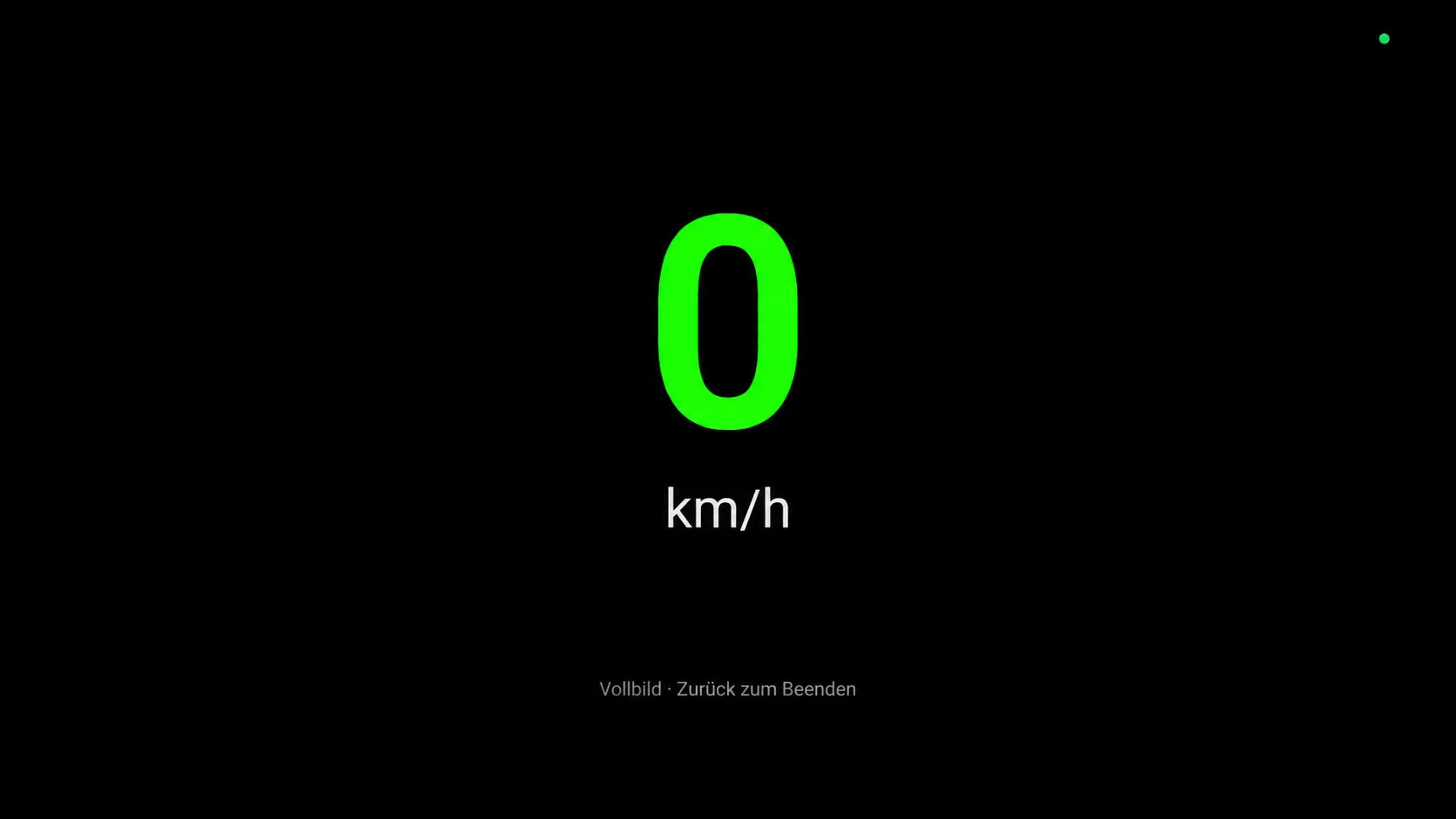 Large full-screen display of the current speed